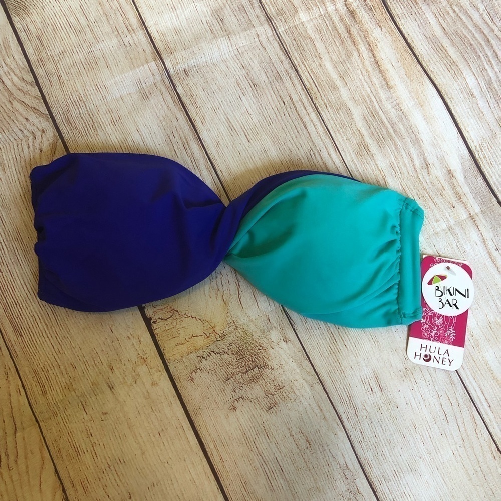 Hula Honey Bikini Top in Teal and Royal Blue
